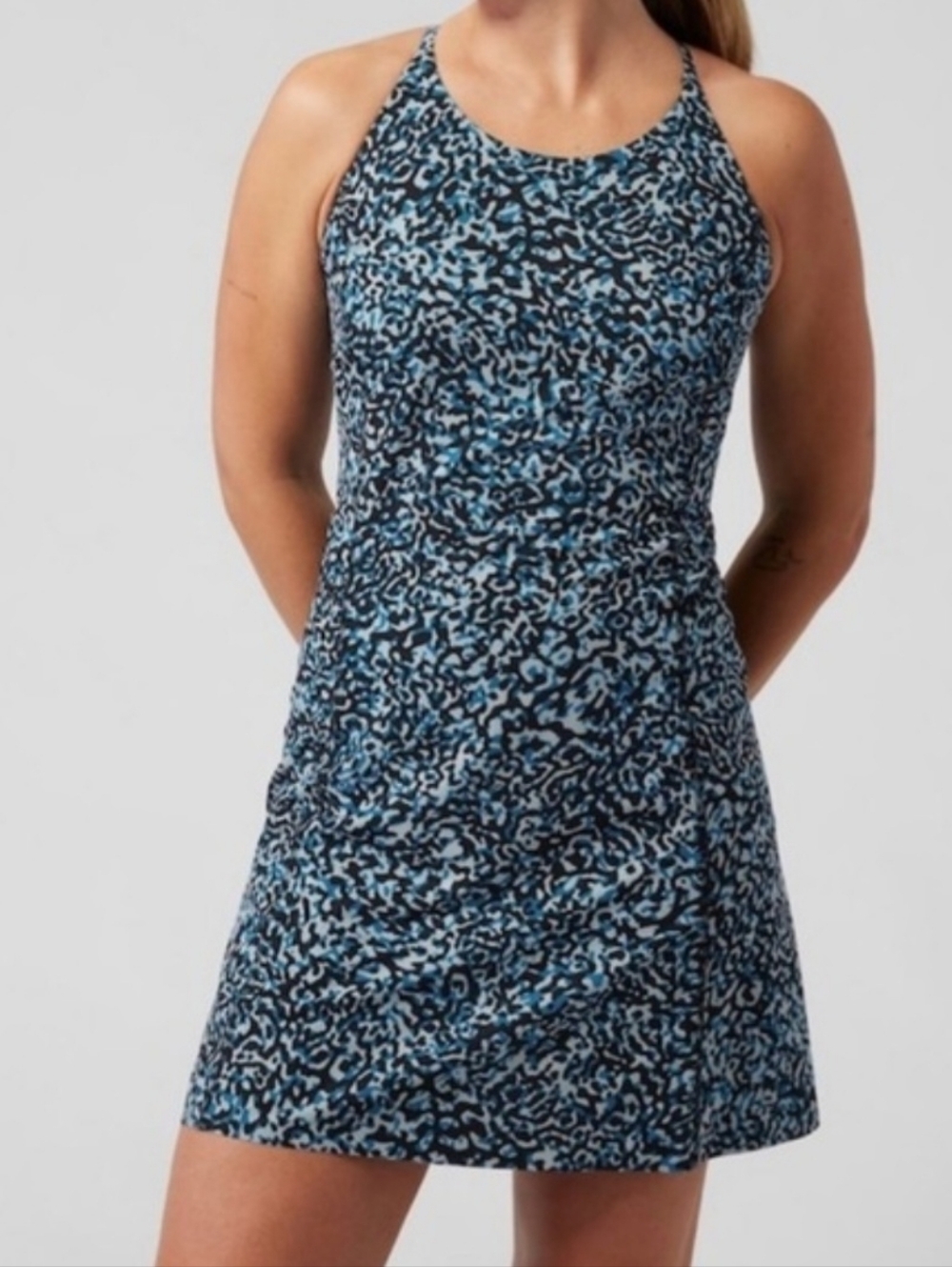 Athleta Infinity Dress Abstract Animal Print Athletic Pickleball Golf Tennis S